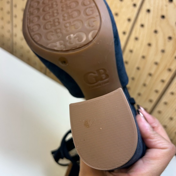 Gianni Bini Kat Kall Navy Lace-Up Block Heel Sandals - Picture 10 of 11